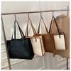 Women's Faux Leather Large Capacity Satchel Bag Korean Style Vintage Single Shoulder Handbag Crossbody Purse