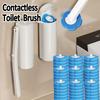 Disposable Toilet Brush Cleaning System, Toilet Cleaning Brush with Bracket, Cleaning Kit for Deep Cleaning Including Replaceable Brush Head