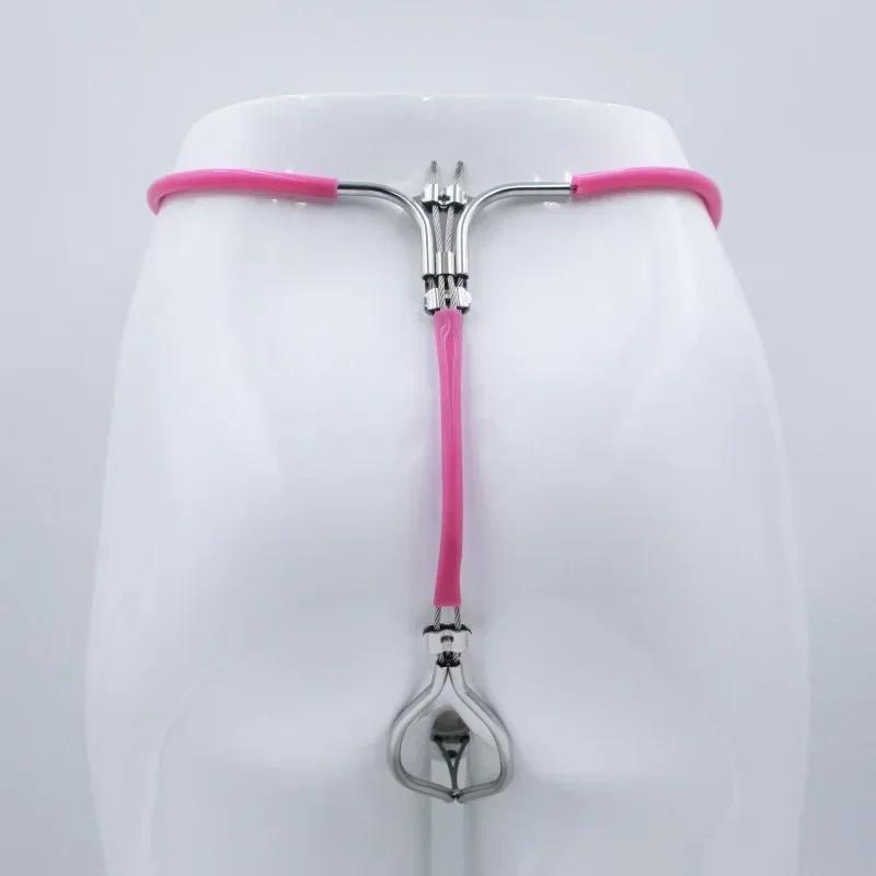 New Adjustable Waist Chastity Belt Anti-Cheating Male Cock Device Metal Penis Locking Panty Straps Anal Plugs Adult Erotica 18+