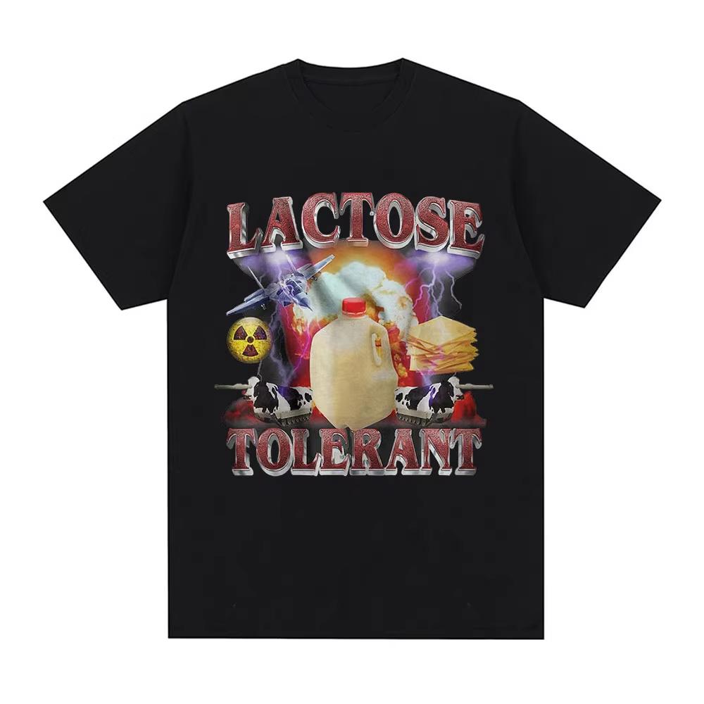 Summer Hot Sale Lactose Tolerant Unisex Unisex Graphic Print Tshirt Y2k Unisex Unisex Vintage Top Hip Hop Streetwear Oversized Tshirt