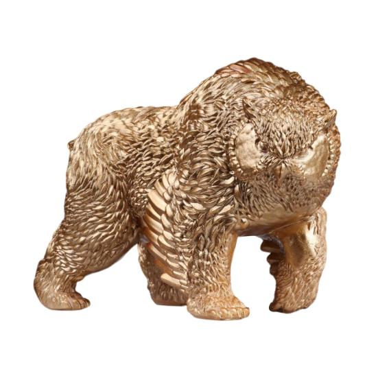 

Статуэтка совы-медведя, расписанная вручную, статуэтка животного из смолы, коллекционная скульптура совы-медведя, декор для пещеры человека для домашнего офиса, полки, декор