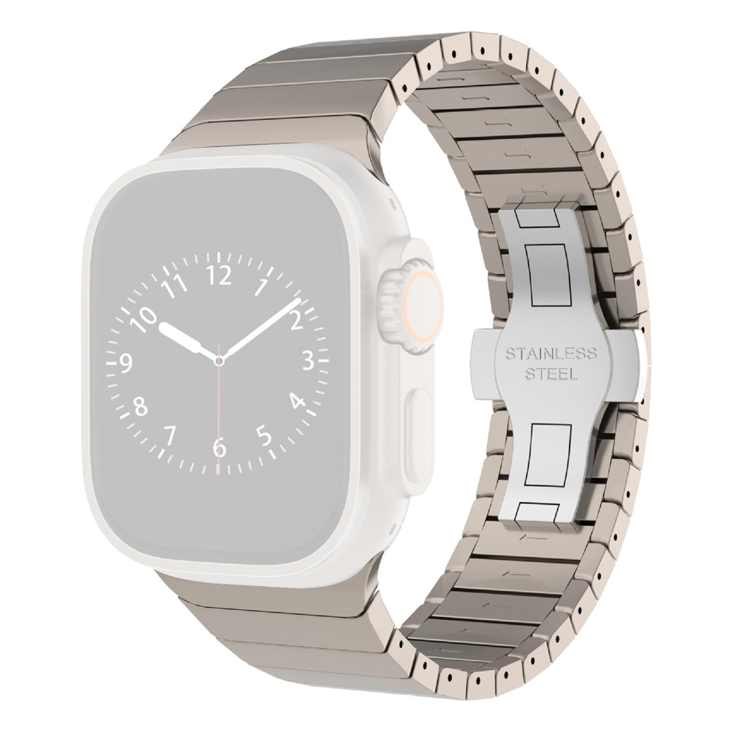 

KALEBOL Ремінець для годинника з нержавіючої сталі для Apple Watch Series 11 10 42 мм/9 8 7 41 мм/SE3 SE2 SE 6 5 4 40 мм/3 2 1 38 мм Браслет зі звеньями бамбукового плетіння D