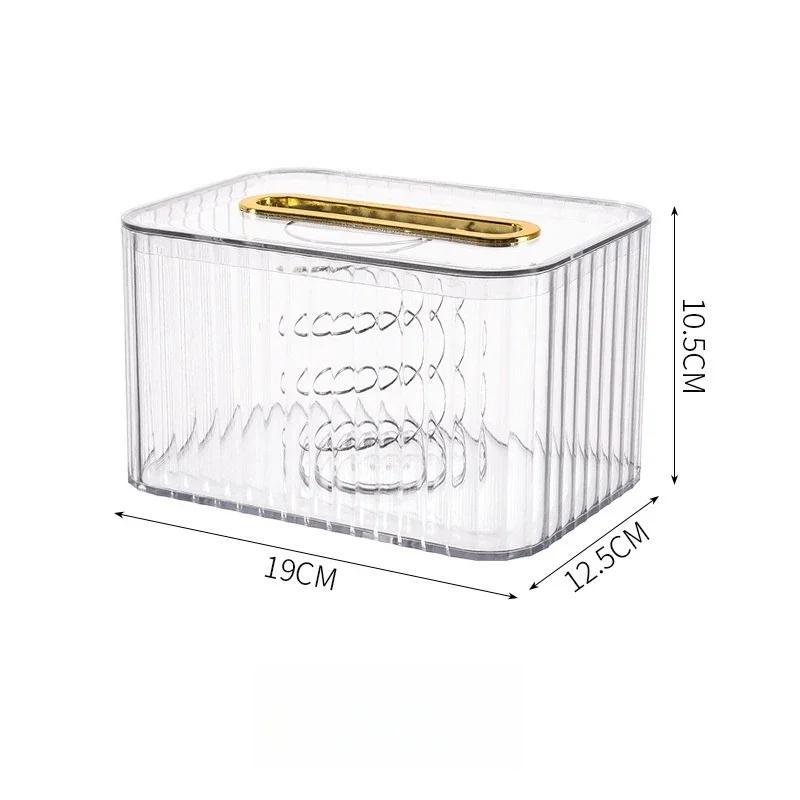 

Прозрачная бытовая коробка для салфеток - Настольное хранилище бумаги для гостиной, столовой и дома, органайзер для извлечения бумаги 19x12.5x10.5cm прозрачный
