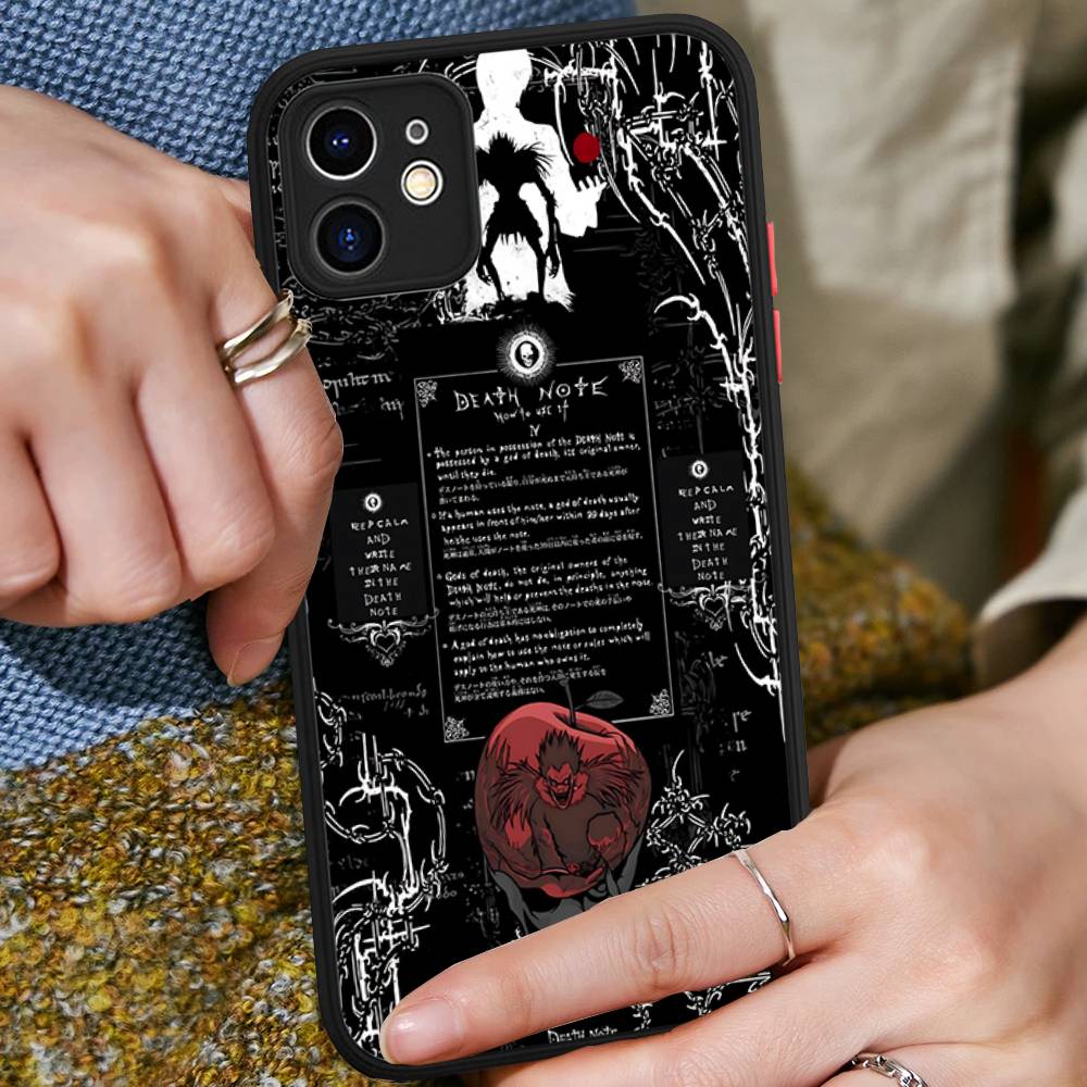Japan Anime Death Note Phone Cases For IPhone 16 15 14 Plus 13 12 11 Pro Max Matte Oft Bumper Phone Cover