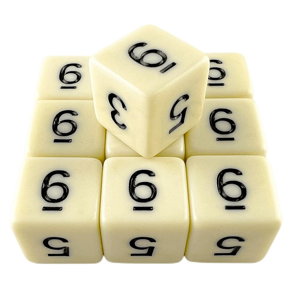 Polyhedral Dice 10pcs 6 Sided Dice Digital Dice for DND Role Playing Game Board Game Accessories