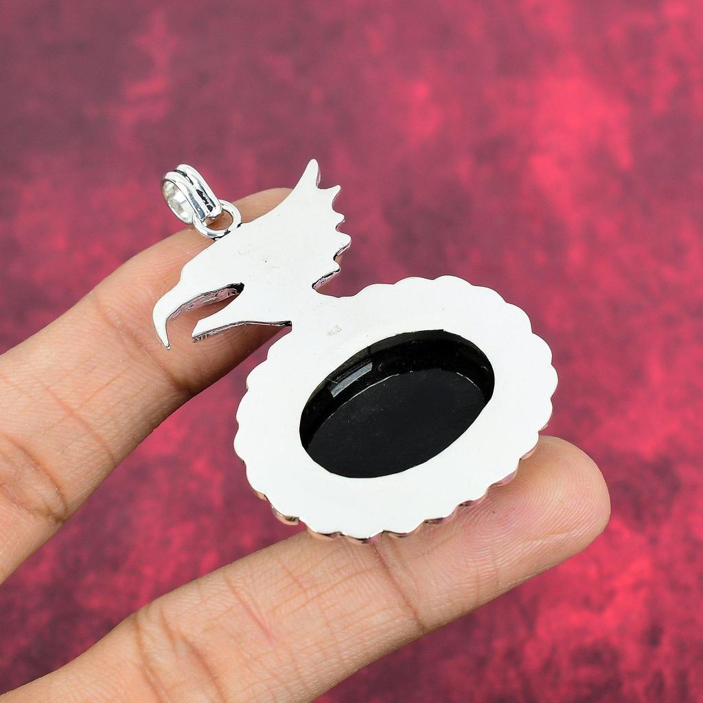 Joyas de ónix negro, colgante de plata esterlina maciza 925, joyas de piedras preciosas hechas a mano, regalos para esposa, colgante nuevo