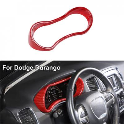 Red Carbon Fiber Dashboard Meter Cover Trim Frame For Dodge Durango 2014-