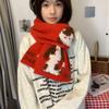 Falling Pool Knitwear: Fluffy 3D Puppy Scarf - Korean Style Unisex Warm Neck Warmer for Autumn/Winter