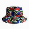 Südafrika Flagge Eimerhut beidseitig tragbar Herren und Damen Outdoor Sonnenschutz Sonnenhut Basin Hat Heißer Verkauf Fan Support Hut