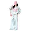Girls' Spring/Autumn 2025 Sweatshirt & Wide-Leg Sweatpants Set - Stylish Casual Two-Piece for Medium & Large Children