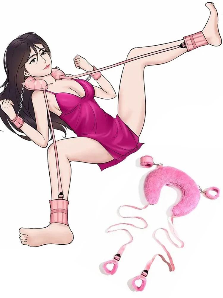 Adult Game Restraints Fetish Erotic Sex Toys For Couples Women Bandage Slave Collars Obedience Handcuffs Master Bondage Kit