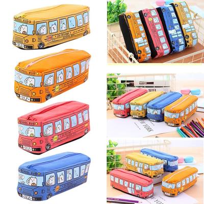 Zipper Car Pencil Case Canvas Stationery Storage Bag Creative Pen Box  School Office