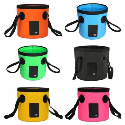 Foldable Cloth Bucket 12L ,Foldable Round Tub for House Cleaning, Space Saving Outdoor Waterpot Water Pail
