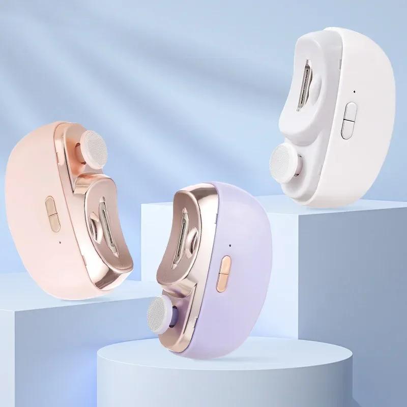 Electric Nail Clipper Grinding and Polishing with Light Automatic Nail Trimmer Rechargeable Nail Cutter Manicure for Baby Adult