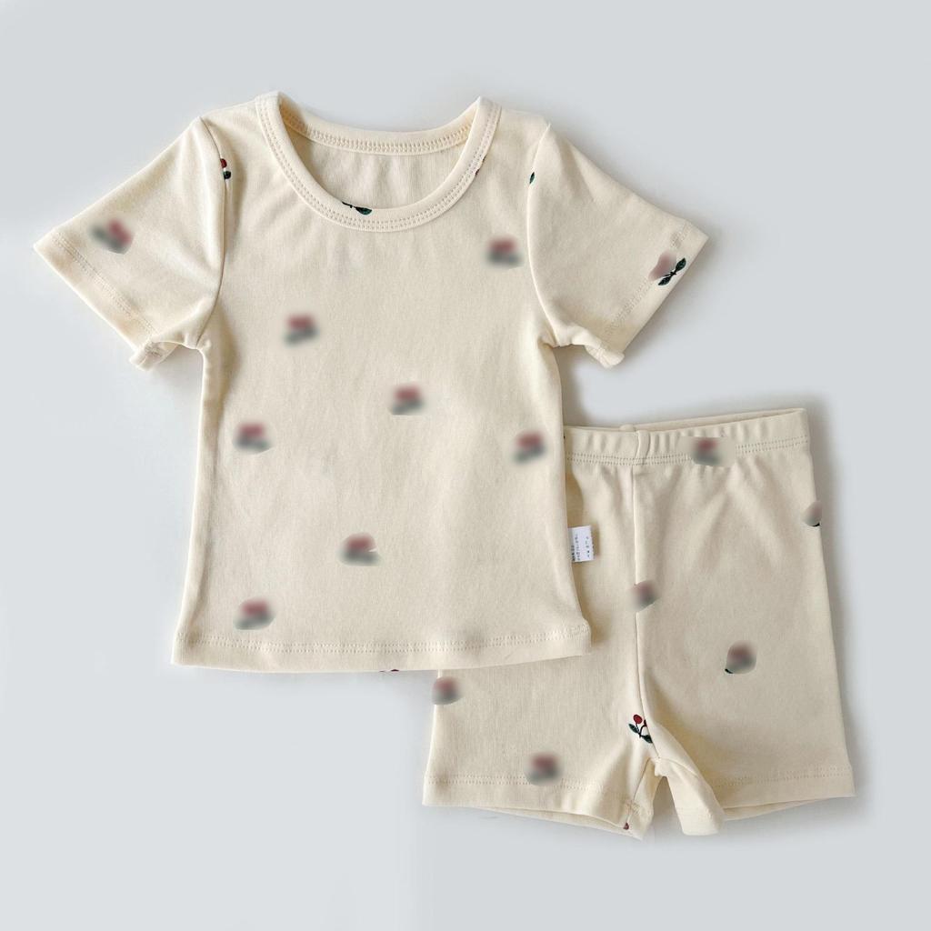 Danish-style Cotton Girls' Summer Pajama Set - Short Sleeve