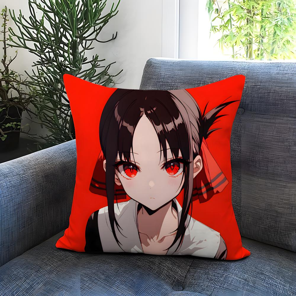 Kaguya-sama Love Is WarS Cushion Cover Comfortable Reversible Pillow Cover Ideal for Car Sofa Bedroom & Beyond