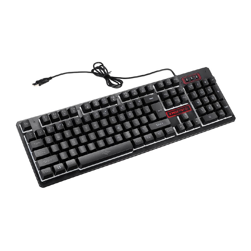 USB Mechanical Feel Keyboard And Game Mouse Set Headset Light Computer Desktop Wired Mouse Three-piece