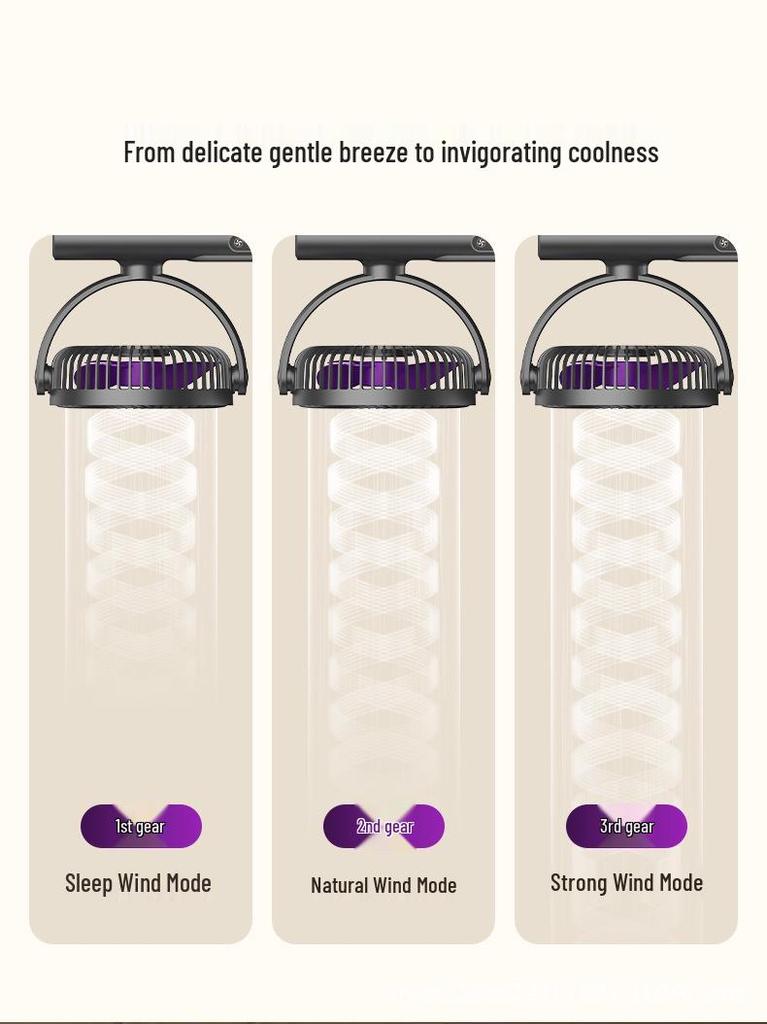 Multi-functional Dual-Head Oscillating Night Light & Silent Desktop Fan
