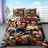 Luffy 3pcs Duvet Cover Set One Piece Cartoon Bedding Set Quilt Cover Breathable Comfortable for Bedroom Decor Best Teens Gifts