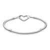 Pandora Moments Heart Buckle Snake 925 Silver Bracelet Women's 599539C00