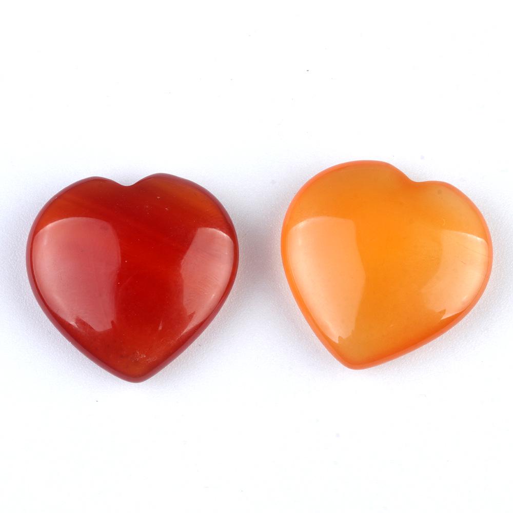 1117-25mm Natural Crystal Stone Heart Ornament, No Hole, Small Nugget Shape