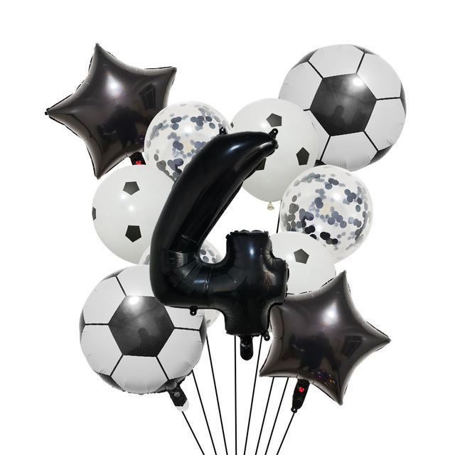 1 rinkinys helio folijos globos futbolo balionai gimtadienio vakarėlio dekoracijos vaikams berniukui 32 colių žalio numerio kamuoliuko futbolo sporto reikmenys