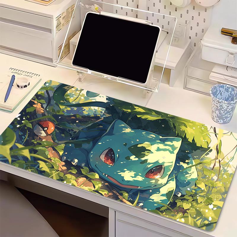 Computer Varmilo Keyboard Natural Rubber Mouse Pad Pokemon Bulbasaur Anime Gaming Table Big Gamer Carpet Desk Mat Soft Mousepad