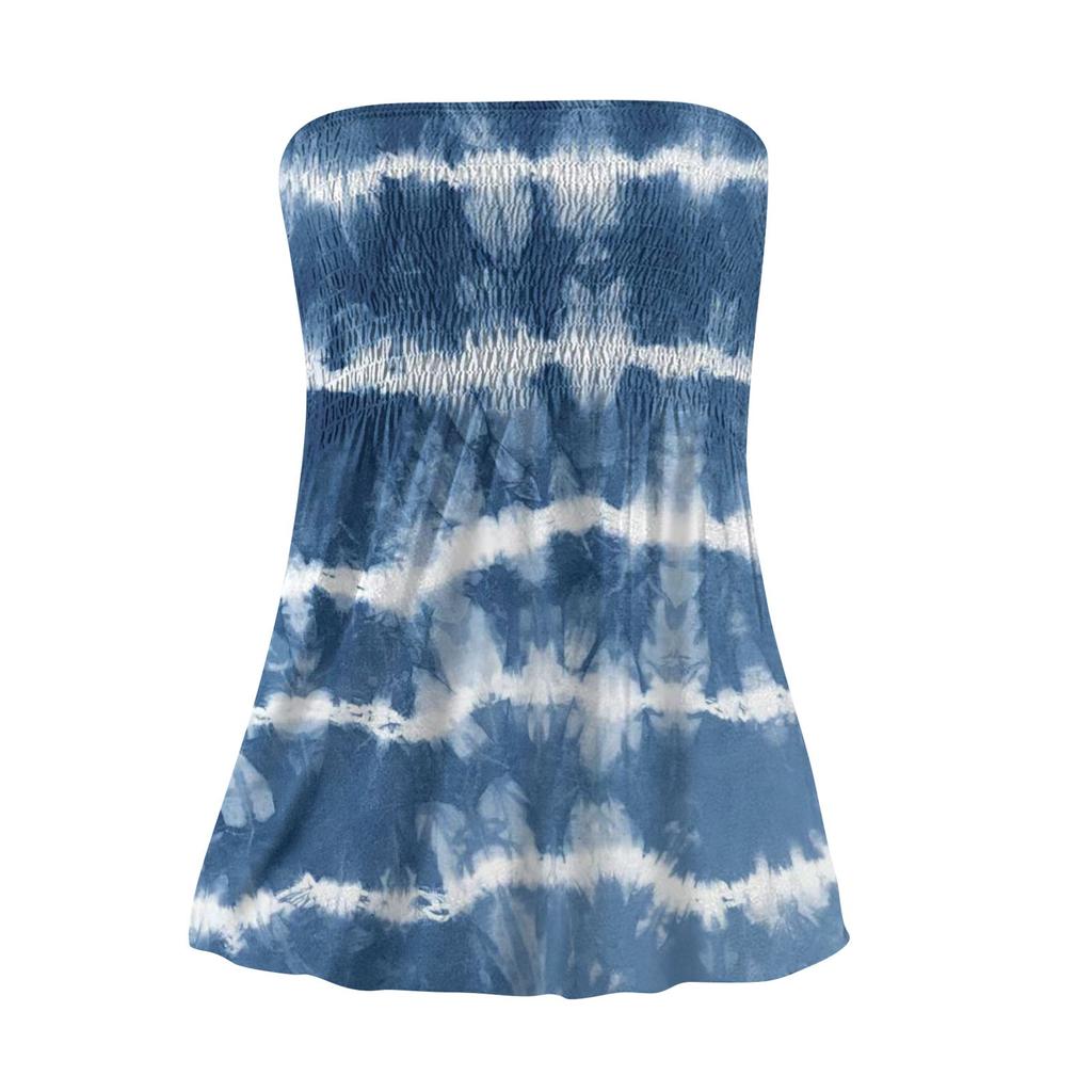 Tube Tops For Women,Cute Sexy Off Shoulder  Print Sleeveless T-Shirt