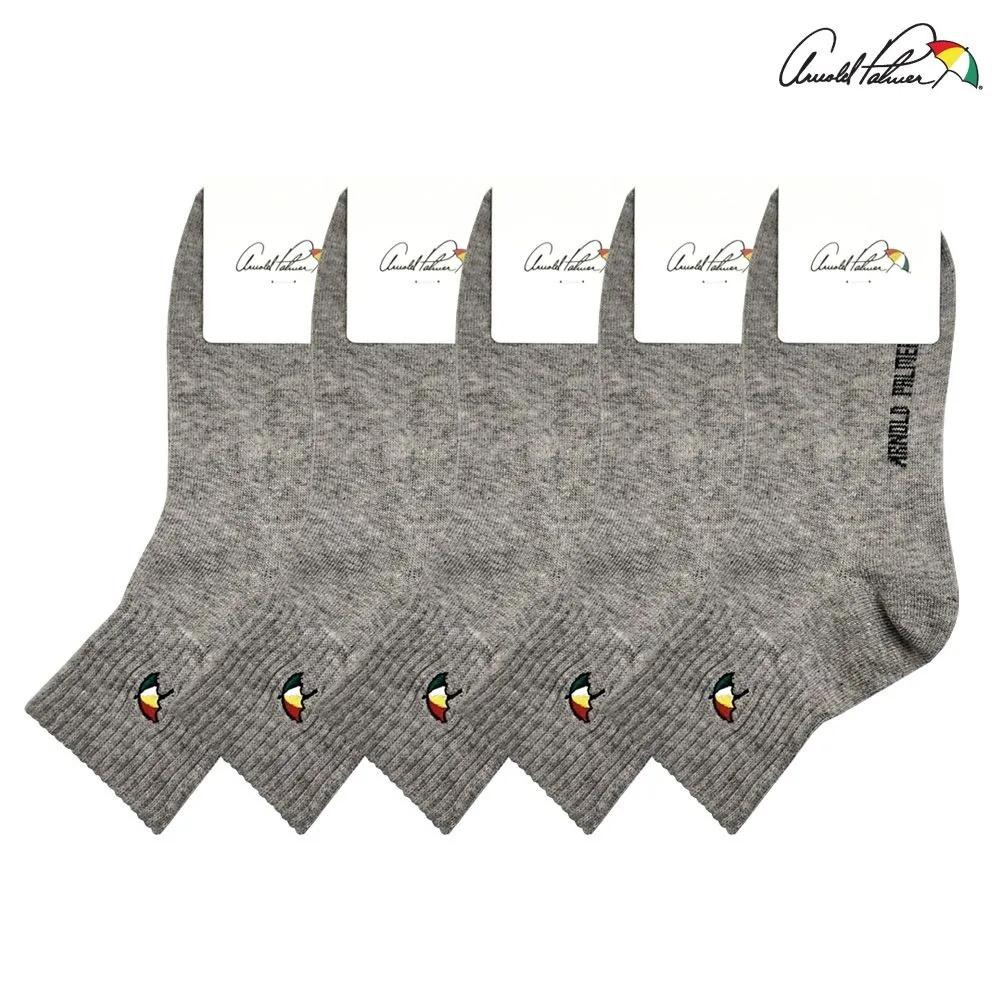Arnold Palmer Women s Grey Socks Basic Plain Mid-Length Socks 5-Pair Set Made in Korea Gift LP03 Gray 5 pairs