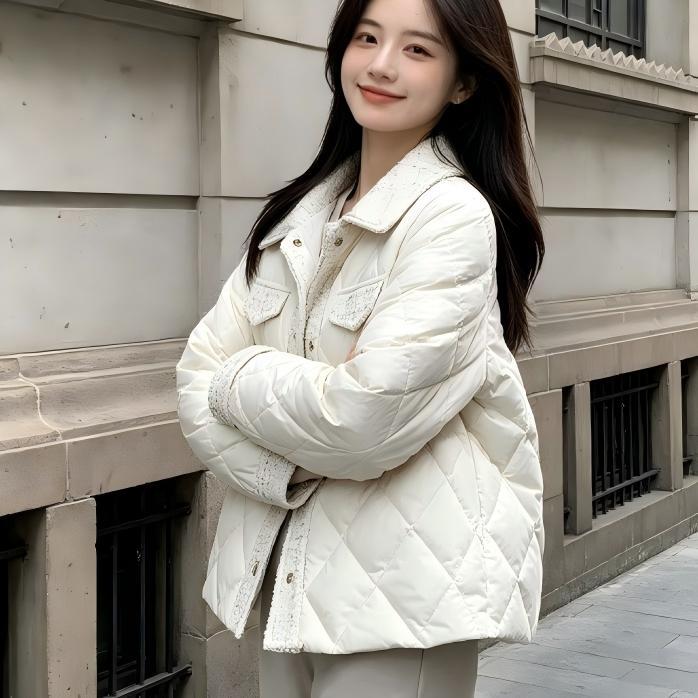 Down jacket women's clothing winter Xiaoxiangfeng short Korean version women's duck down jacket new Pinghu down jacket