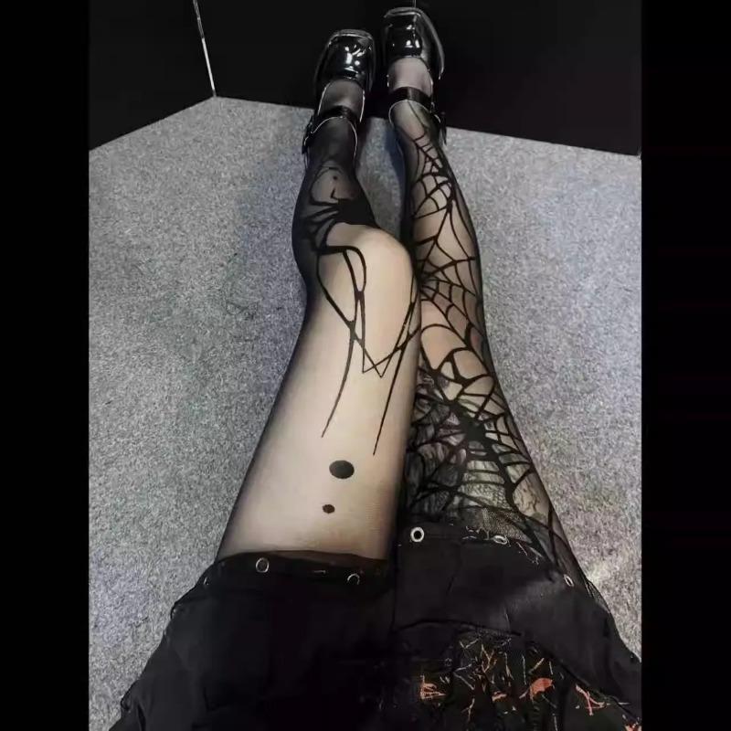 Gothic Vintage Dark Fishnet Tights Stocking Women Alternative Sexy Spider Web Pantyhose Cyber Punk Socks