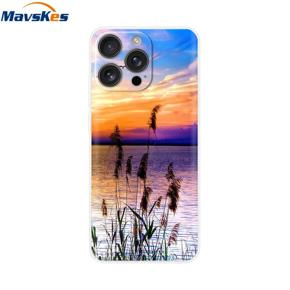 For iPhone 16 Pro Case 16 Plus Lovely Heart Soft Silicone TPU Painted Phone Cases for Apple iPhone16 Pro Max Cover Shell New Bag