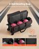 3 Ball Bowling Bag with Wheels Double Roller Bowling Bag Shoe Compartment
