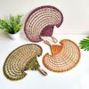 Bohemian Decorative Handmade Fan Colorful Cattail Fan Durable Summer Cooling Fan  Indoor