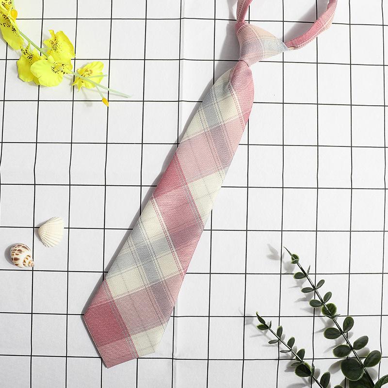 Jk Small Tie Female College Style Lazy Japanese Plaid Uniform Shirt Tie Student Ins Men'S And Women'S Short Styles Free Of Charge