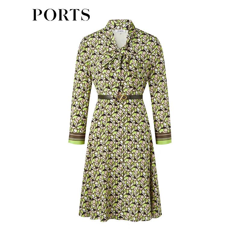 Ports Women's Fall Labyrinth Geometry Mulberry Silk Dress