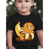 European Sizes Baby Boy Short Sleeve Spring Summer Autumn Cartoon Beaver Banana Pattern Cute Design Children'S Playful Print Casual T-Shirt