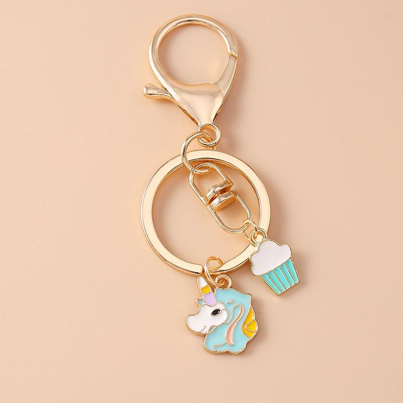 Cute Enamel Dog Penguin Duck Keychain Animal Rabbit Key Ring for Women Girls Handbag Pendants DIY Jewelry Accessories