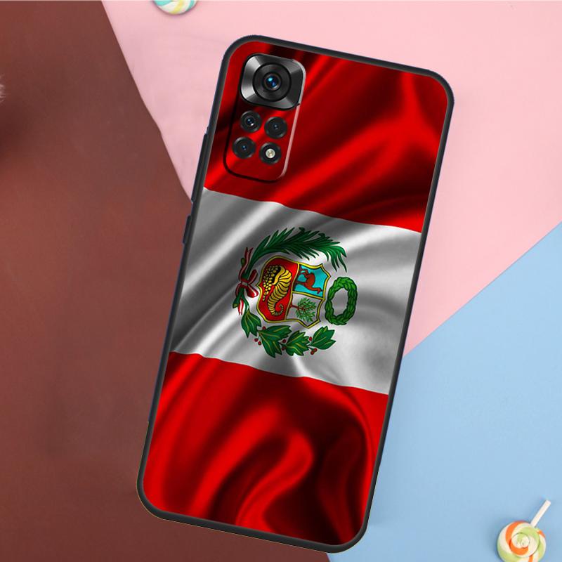 Peru Flag Case For Xiaomi Redmi Note 10 11 Pro 9 8 12 Pro Note 9S 8T 10S 11S 10C 12C 9C 9T 10A Funda