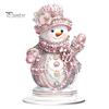 Christmas Party Centerpieces Winter Ornaments, Double-sided Acrylic Snowman/Santa Claus/Reindeer/Cottage Table Xmas Fireplace Decorations for Holiday