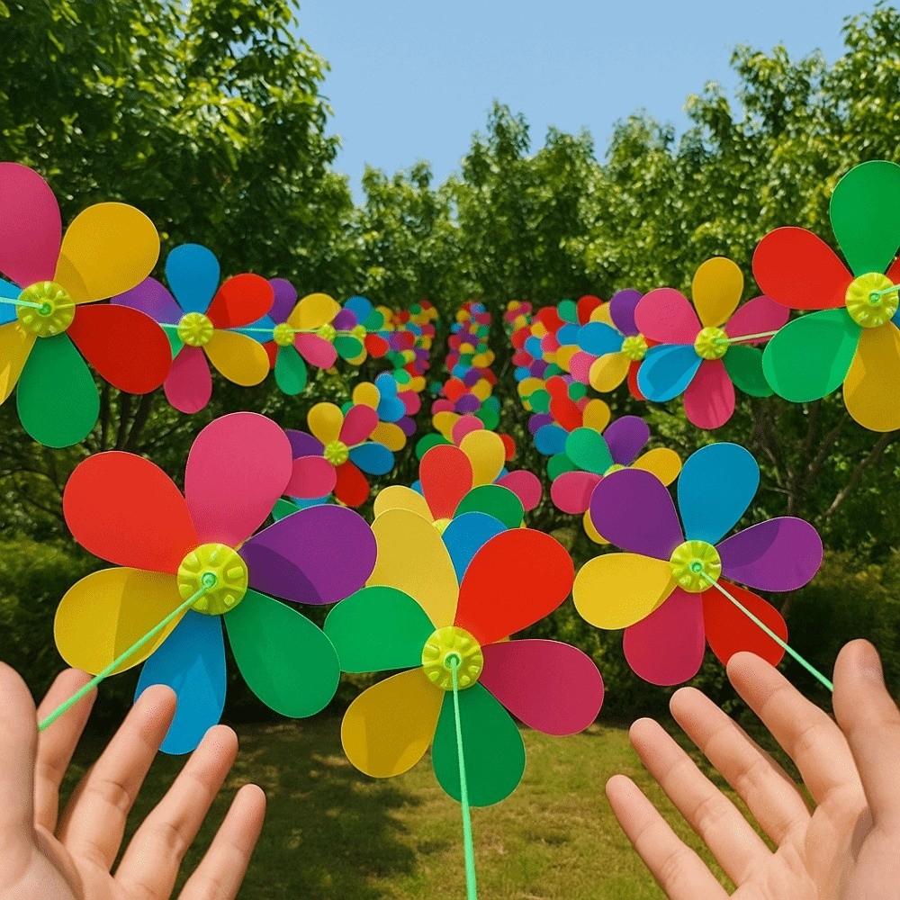 Landscape Art Decoration 10m Windmill String Hanging Rope Whirligig Decor Wind Spinner Plastic Rainbow Color Wind Rotator Lawn