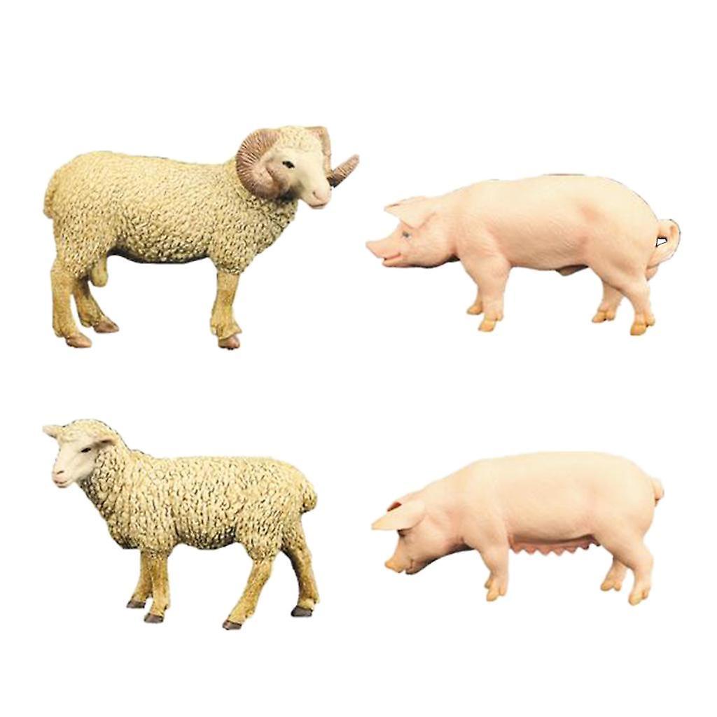4 Pieces Realistic Animals Action Figure Model for Kids Pretend Toys