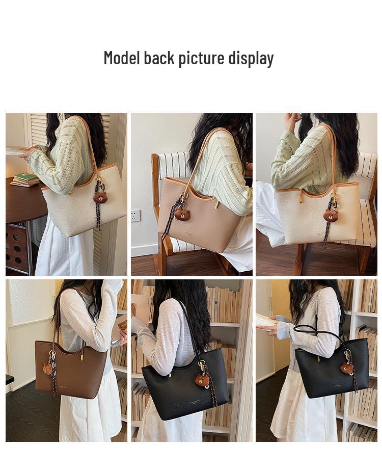 2026 Summer Fashion Trend Large Simple Texture Tote Bag with High Capacity