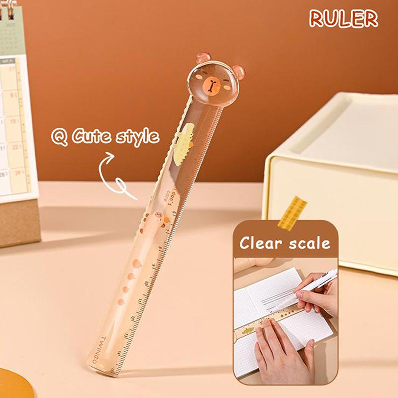 5Pcs Capybara Stationery Assortment Set Pencil Case Ruler Eraser Correction Tape Pencil Sharpener Set Student Gifts