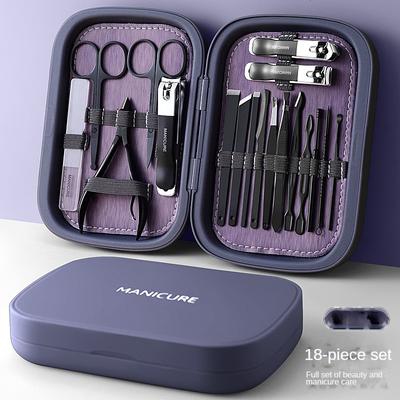 2023 Neues 18-in-1-Profi-Maniküre-Set aus Edelstahl, Nagelknipser-Set, Ideenverpackung, Maniküre-Sets, Scheren, Make-up