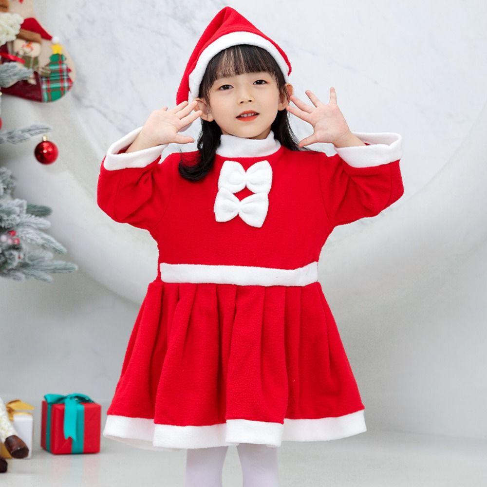 Hat Beard Children's Christmas Clothes Fleece Kids Cosplay Clothes  Boys Girls