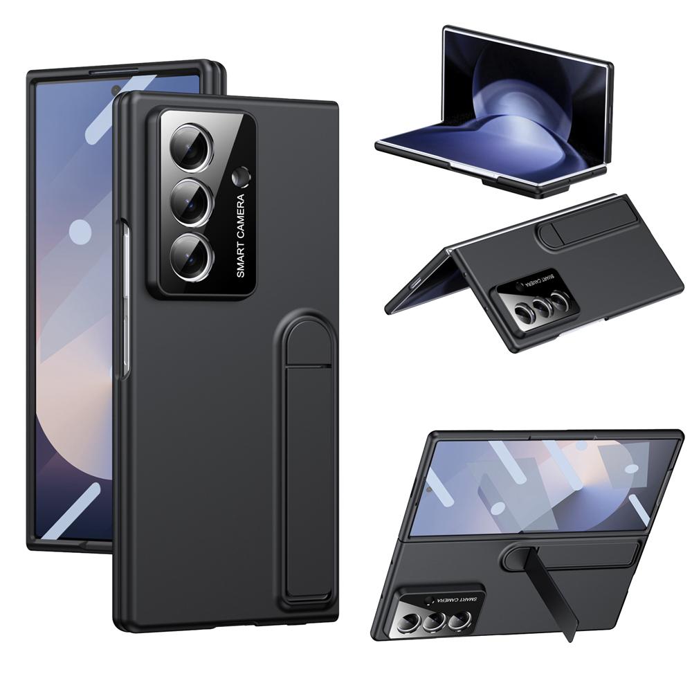 KEYSION Shockproof Case for Samsung Galaxy Z Fold 7 5G Hard PC Kickstand Phone Back Cover with Tempered Glass Screen Protector
