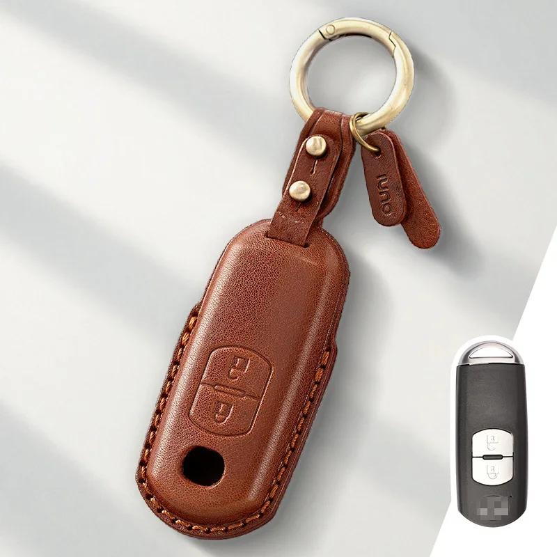 Key Case for Car Genuine Leather Protector For MAZDA 2 3 5 6 CX-3 CX-5 CX-7 CX-9 Atenz Miata MX5 Axela CX4 Key Case Cover Fob