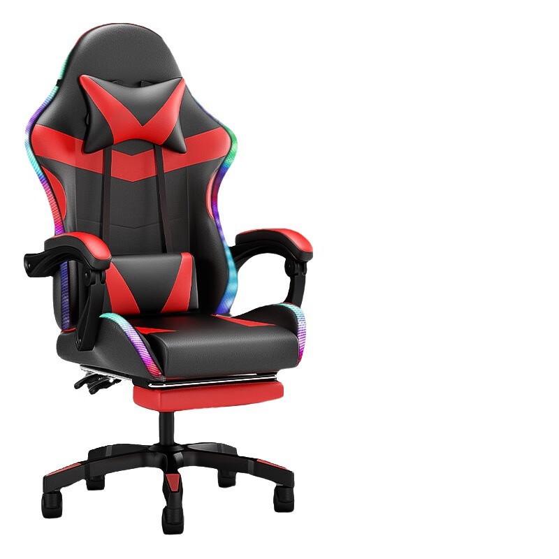 ZISIZ RGB Gaming Chair with Massage & Footrest