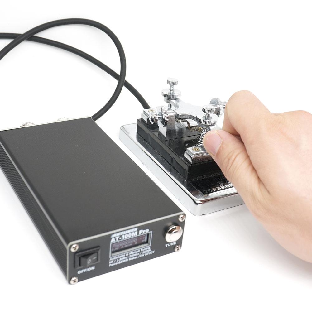 AT100M Pro Tuner Antenă 1.8mhz-30mhz SWR Metru Mini Tuner Antenă Automat Suport Exercițiu Cod Morse pentru Radio HF